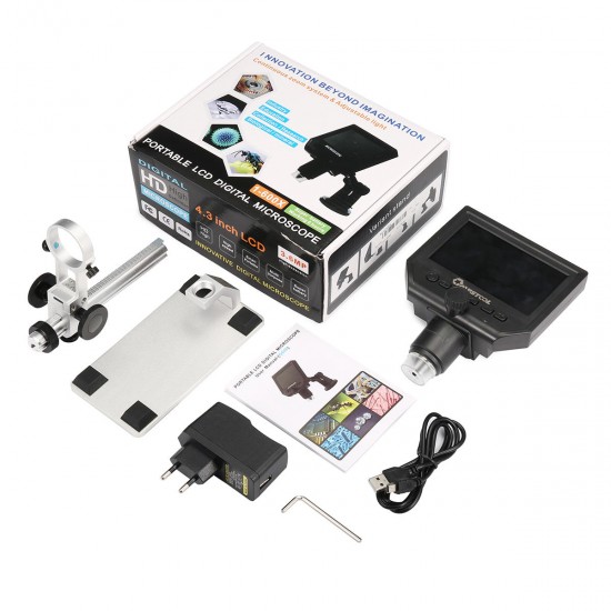 G600 Digital 1-600X 3.6MP 4.3inch HD LCD Display Microscope Continuous Magnifier Upgrade Version G600 Digital 1-600X 3.6MP 4.3inch HD LCD Display Microscope Continuous Magnifier Upgrade Version