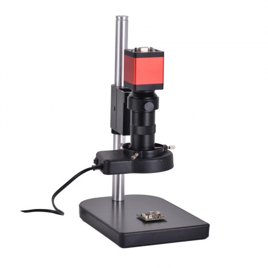 13MP 1/3 Inch CMOS HD VGA Digital Industry Video Inspection Microscope Camera Set+100X C-mount Lens+56 LED Light+Table Stand