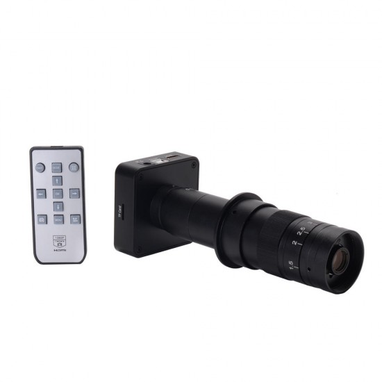 16MP 1080P HD USB Digital Industry Video Inspection Microscope Camera Set TF Card Video Recorder Phone + 180X C-mount Lens