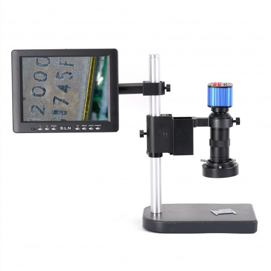 16MP 1080P USB Video Microscope Camera with C-mount Lens 40 LED Light 8' inch LCD Monitor for PCB Repair