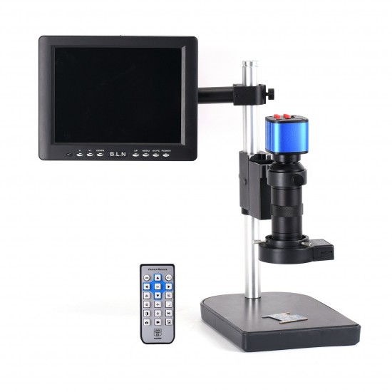 16MP 1080P USB Video Microscope Camera with C-mount Lens 40 LED Light 8' inch LCD Monitor for PCB Repair