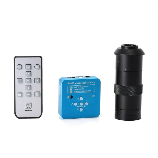 34MP 1080P USB Digital Industry Video Soldering Microscope Camera 7 Inch LCD Screen 100X C-MOUNT Lens Zoom 40 LED Light For PCB Repair 34MP 1080P USB Digital Industry Video Soldering Microscope Camera 7 Inch LCD Screen 100X C-MOUNT Lens Zoom 40 LED Light For PCB Repair