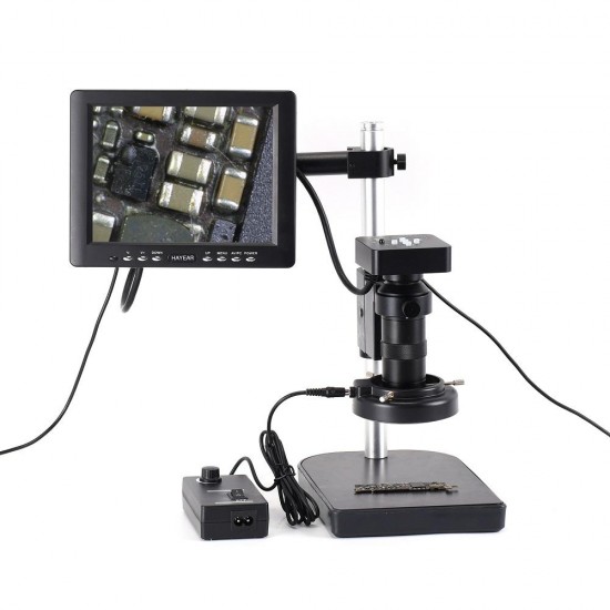 34mp Industrial Microscope Camera Kit HDMI USB 100X C-mount Zoom Lens 60 LED Light with 8'' HD LCD Screen For Mobile PCB Repair