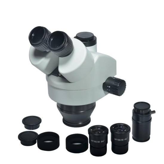 3.5X~90X Zoom Magnification Stereo Microscope For Industrial PCB Repair Sturdy All-metal Pillar Stand Powerful 56-LED Ring Light