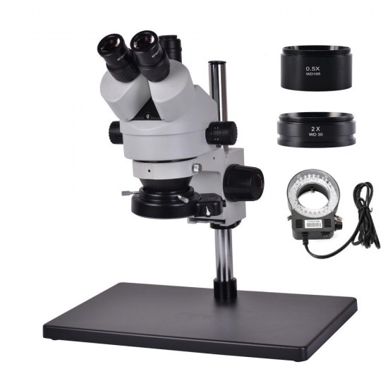 3.5X~90X Zoom Magnification Stereo Microscope For Industrial PCB Repair Sturdy All-metal Pillar Stand Powerful 56-LED Ring Light 3.5X~90X Zoom Magnification Stereo Microscope For Industrial PCB Repair Sturdy All-metal Pillar Stand Powerful 56-LED Ring Light