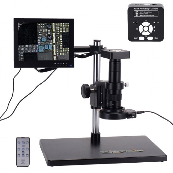 41MP HD USB Digital Industry Video Microscope Camera Set with Big Boom Stereo Table Stand