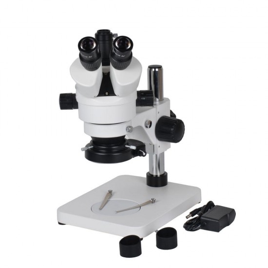 7X-45X Stereo Microscope Visual + 56 LED Light + WF10X20 Eyepiece + C Adapter for LAB PCB
