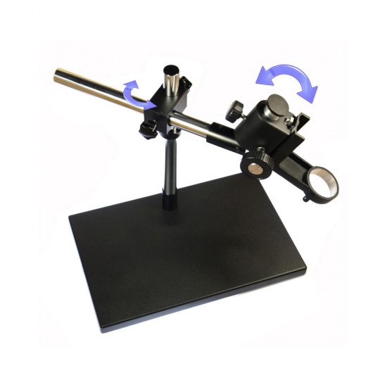 Dual-arm Heavy Duty Boom Stereo Metal Table Stand 50mm Ring Holder Universal Large Table Stand For Industrial Microscope