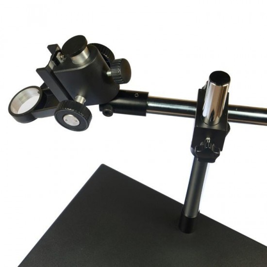 Dual-arm Heavy Duty Boom Stereo Metal Table Stand 50mm Ring Holder Universal Large Table Stand For Industrial Microscope