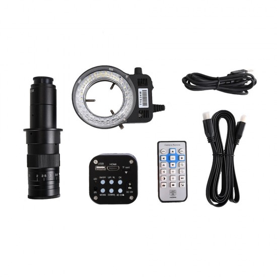 FHD 16MP 4K USB Industrial Electronic Digital Video Microscope Camera 130X 180X 300X C Mount Lens For Phone PCB Soldering FHD 16MP 4K USB Industrial Electronic Digital Video Microscope Camera 130X 180X 300X C Mount Lens For Phone PCB Soldering