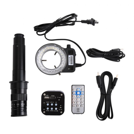 FHD 16MP 4K USB Industrial Electronic Digital Video Microscope Camera 130X 180X 300X C Mount Lens For Phone PCB Soldering FHD 16MP 4K USB Industrial Electronic Digital Video Microscope Camera 130X 180X 300X C Mount Lens For Phone PCB Soldering
