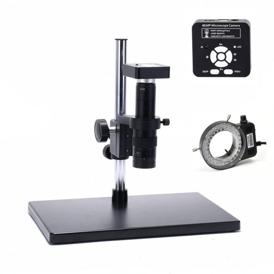 Full Set 41MP 2K Industrial Soldering Microscope Camera USB Outputs 180X C-mount Lens 56 LED