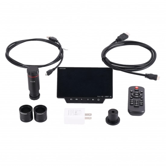 HY-1070 Microscope 16 Megapixel 4K 1080P USB Support WIFI Connection Digital Microscope with 1.0X 0.5X C-MOUNT Adapter