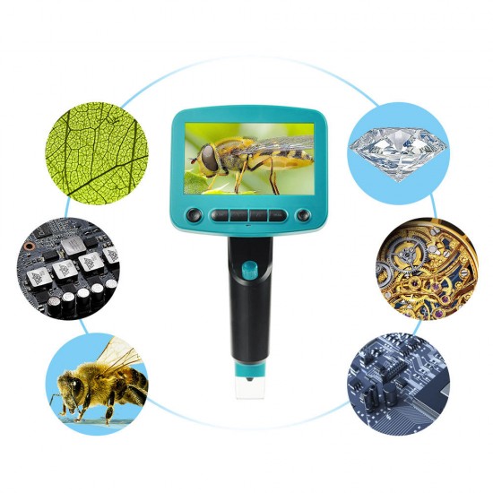 HD 5 .0MP 800X Portable USB Digital LCD Microscope 4.3 Inch LCD Screen+Aluminum Alloy Stand