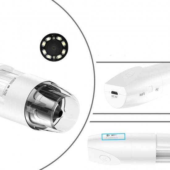 Inskam316 Portable HD 1080P 1000x WiFi Digital Microscope with Snake Tube Bracket Angle and Height Adjustable Support PC/WiFi Model Switch USB Microscope For IOS Android PC Inskam316 Portable HD 1080P 1000x WiFi Digital Microscope with Snake Tube Bracket Angle and Height Adjustable Support PC/WiFi Model Switch USB Microscope For IOS Android PC