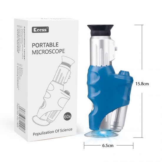 KG-1803 Portable Handheld Microscope 20X-60X Adjustable Magnification Equipped with Storage Bag for Traveling and Observing Nature