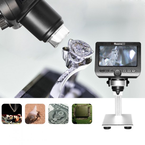 G610 WIFI 2MP 4.3inch LCD Microscope Support IOS Android System Built-in Rechargeable Battery & 8 Adjustable Leds with Metal Stand G610 WIFI 2MP 4.3inch LCD Microscope Support IOS Android System Built-in Rechargeable Battery & 8 Adjustable Leds with Metal Stand