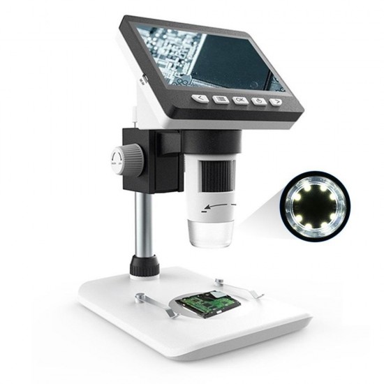 G700 4.3 Inches HD 1080P Portable Desktop LCD Digital Microscope Support 10 Languages 8 Adjustable High Brightness LED With Adjustable Bracket Picture Capture Video Recording G700 4.3 Inches HD 1080P Portable Desktop LCD Digital Microscope Support 10 Languages 8 Adjustable High Brightness LED With Adjustable Bracket Picture Capture Video Recording