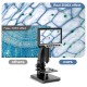 2000X Dual Lens Digital Microscope 7-inch HD IPS Large Screen Multiple Lens for Circuit/Cells Observation Up & Down Light Source Support Computer Viewing