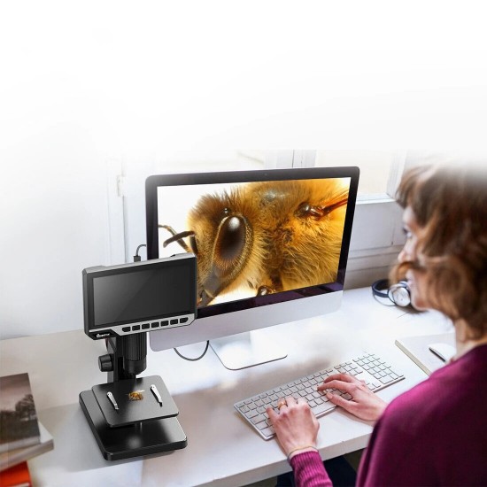2000X Dual Lens Digital Microscope 7-inch HD IPS Large Screen Multiple Lens for Circuit/Cells Observation Up & Down Light Source Support Computer Viewing 2000X Dual Lens Digital Microscope 7-inch HD IPS Large Screen Multiple Lens for Circuit/Cells Observation Up & Down Light Source Support Computer Viewing