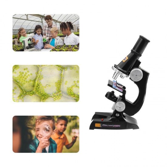 Microscope Kit Lab 100X 200X 450X Home School Science Educational Toy Gift Refined Biological Microscope for Kids