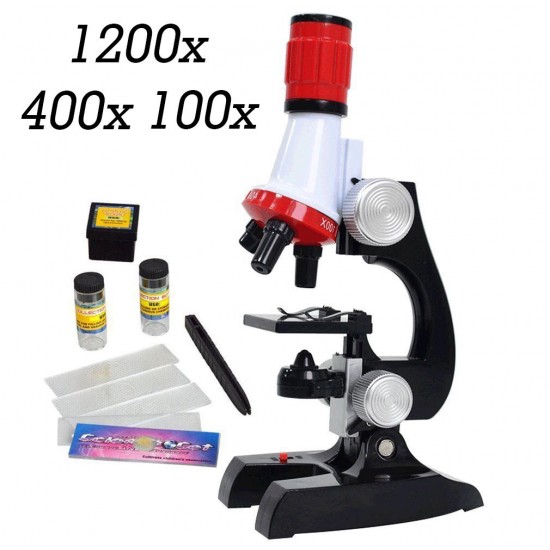 Microscope Kit Lab LED 100X 100X 1200X Home School Educational Toy Gift Biological Microscope For Kids Child