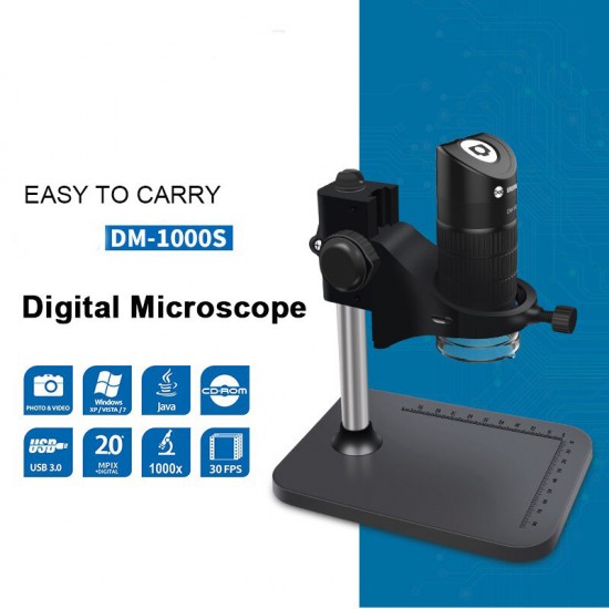 DM-1000S 1000X Portable Digital Microscope HD Color CMOS Sensor 5X Digital Zoom Microscope