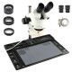 Stereo Microscope 3.5X - 90X Continuous Zoom Magnification + Big Aluminum Stand + 56 LED Ring Light + Lens Stereo Microscope 3.5X - 90X Continuous Zoom Magnification + Big Aluminum Stand + 56 LED Ring Light + Lens