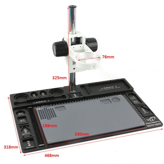 Stereo Microscope 3.5X - 90X Continuous Zoom Magnification + Big Aluminum Stand + 56 LED Ring Light + Lens