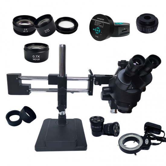 7X-45X Zoom Stereo Microscope Double-Arm Design for Mobile Phone Repair Laboratory