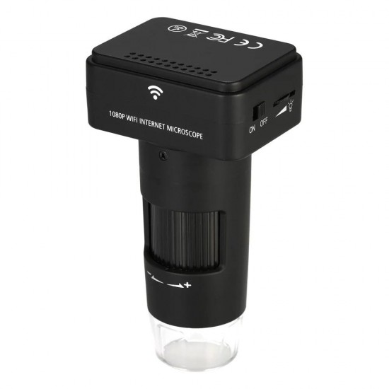 UM017B 200X Wireless Wi-Fi Digital Zoom Microscope 3.0MP Camera 6-LED Light Handheld Magnifying Glass Magnifier