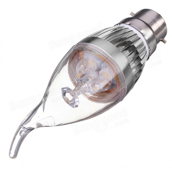 B22 3W Dimmable 300-330lm LED Chandelier Candle Light Bulb AC220V