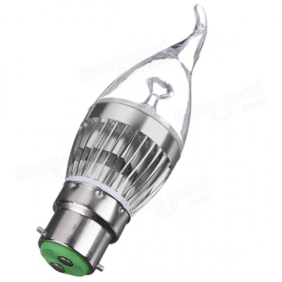 B22 3W Dimmable 300-330lm LED Chandelier Candle Light Bulb AC220V