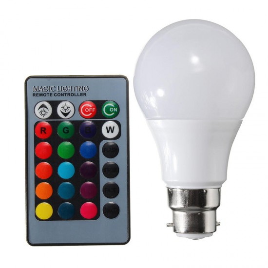 B22 3W Dimmable RGB Color Changing LED Light Lamp Bulb Remote Control AC85-265V