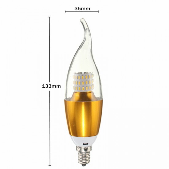 Dimmable E27 E14 E12 60 SMD 3014 580LM LED Candle Bulb Golden Glass Warm White White Lamp AC 110V