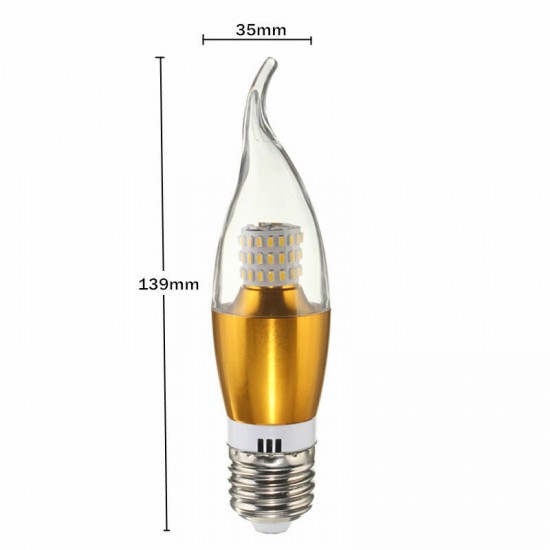 Dimmable E27 E14 E12 60 SMD 3014 580LM LED Candle Bulb Golden Glass Warm White White Lamp AC 110V