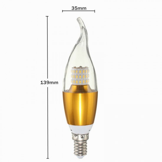 Dimmable E27 E14 E12 60 SMD 3014 580LM LED Candle Bulb Golden Glass Warm White White Lamp AC 110V