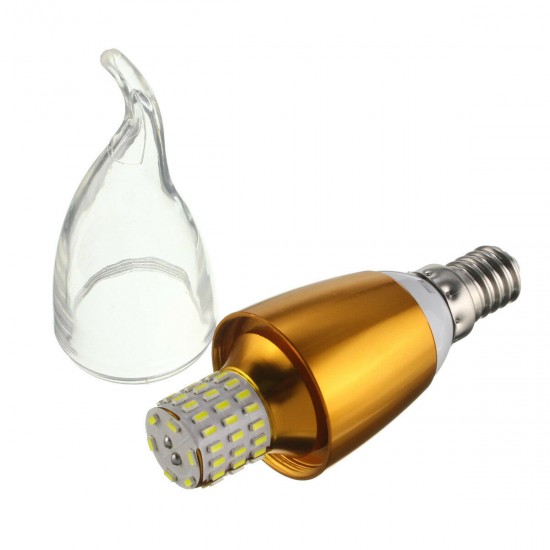 Dimmable E27 E14 E12 60 SMD 3014 580LM LED Candle Bulb Golden Glass Warm White White Lamp AC 110V