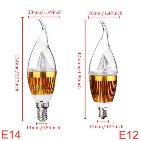 Dimmable E27 E14 E12 B22 4.5W 220V LED Chandelier Candle Light Bulb Dimmable E27 E14 E12 B22 4.5W 220V LED Chandelier Candle Light Bulb