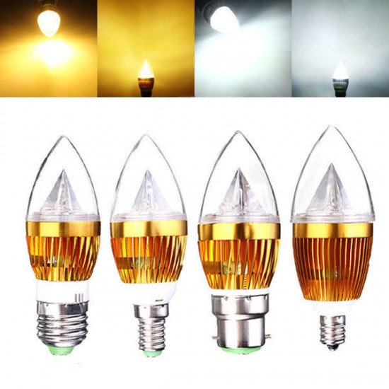 E12 E14 E27 B22 Dimmable 3W LED Chandelier Candle Light Bulb 220V E12 E14 E27 B22 Dimmable 3W LED Chandelier Candle Light Bulb 220V