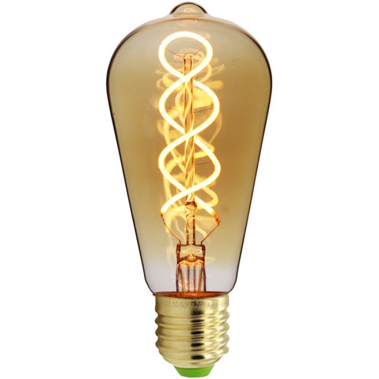 E27 4W ST64 Edison Dimmable Clear Gold Warm White Retro Edison LED Light Bulb AC110-130V AC220-240V