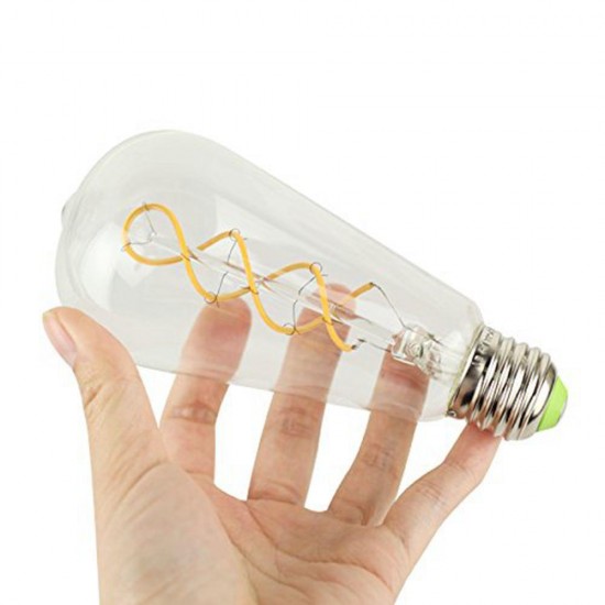 E27 4W ST64 Edison Dimmable Clear Gold Warm White Retro Edison LED Light Bulb AC110-130V AC220-240V