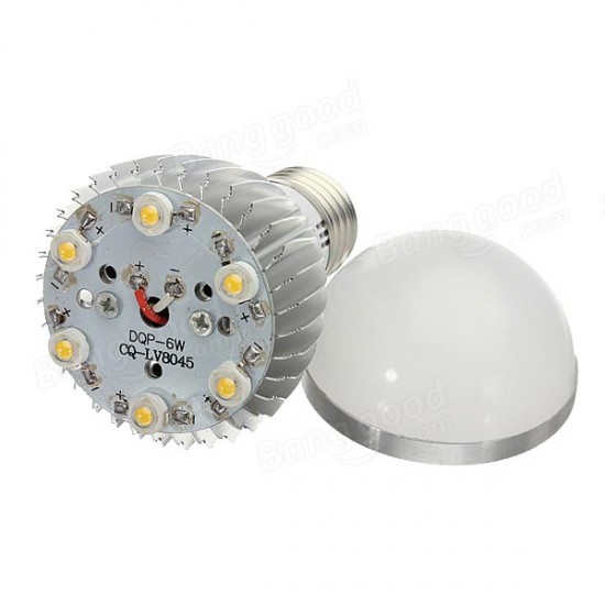 E27 Dimmable 6W Warm White/White AC 220V LED Globe Light Bulbs