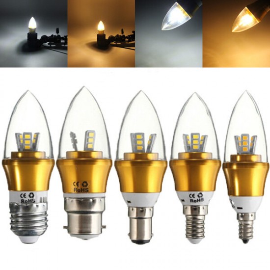 E27/E14/E12/B22/B15 Dimmable LED Bulb 3W SMD 2835 Chandelier Candle Light Lamp AC 220V