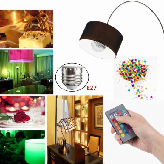 Dimmable E27 3W RGB LED Light Bulb 16 Colors Changing Lamp + IR Remote Control AC85V~265V