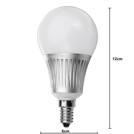 E14 5W RGB+CCT Dimmable WiFi APP Phone Control Smart LED Global Light Bulb AC85-265V