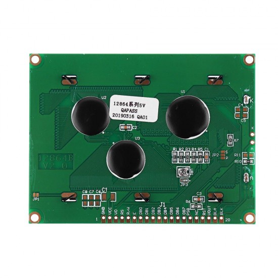 12864 128*64 LCD Display Module 5V Dots Graphic Blue Screen with Backlight 12864 128*64 LCD Display Module 5V Dots Graphic Blue Screen with Backlight