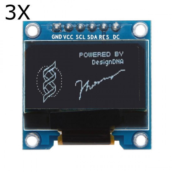 3Pcs 0.96 Inch White SPI OLED Display Module 12864 LED 3Pcs 0.96 Inch White SPI OLED Display Module 12864 LED