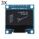 3Pcs 0.96 Inch White SPI OLED Display Module 12864 LED 3Pcs 0.96 Inch White SPI OLED Display Module 12864 LED