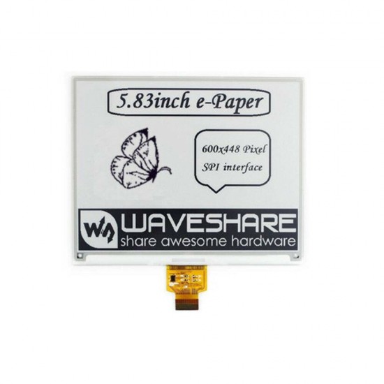 5.83 inch e-Paper Electronic ink Screen SPI Display Module 600 x 448 Bare Screen Black and White Color Compatible for Arduino 5.83 inch e-Paper Electronic ink Screen SPI Display Module 600 x 448 Bare Screen Black and White Color Compatible for Arduino